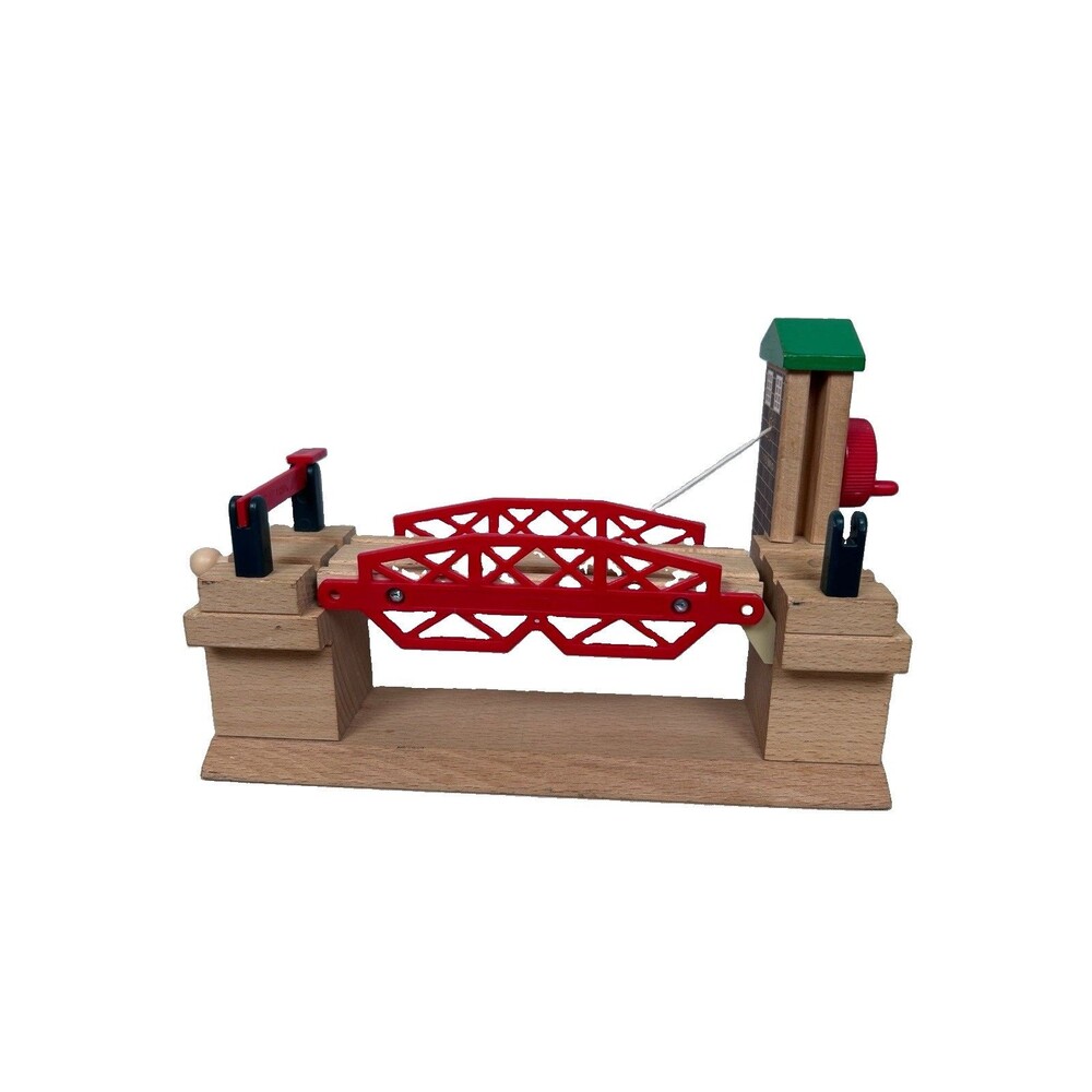 Vintage BRIO World #33357 Deluxe Lifting Drawbridge Green Roof Bridge Swedish